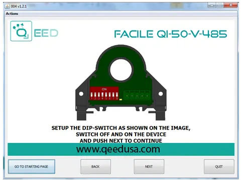 DIP Switch setting for a QI-50-V-485